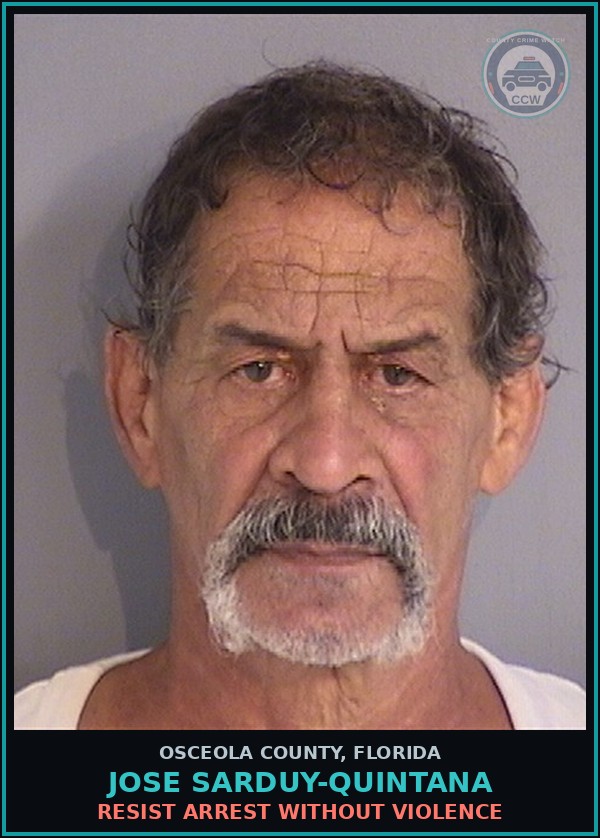 Booking mugshot of JOSE SARDUY-QUINTANA in Osceola County