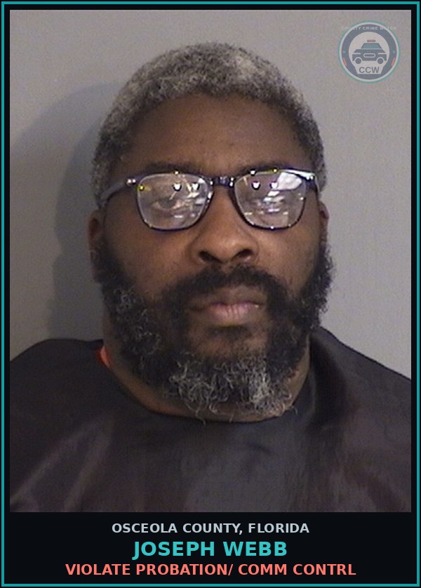 Booking mugshot of JOSEPH WEBB in Osceola County