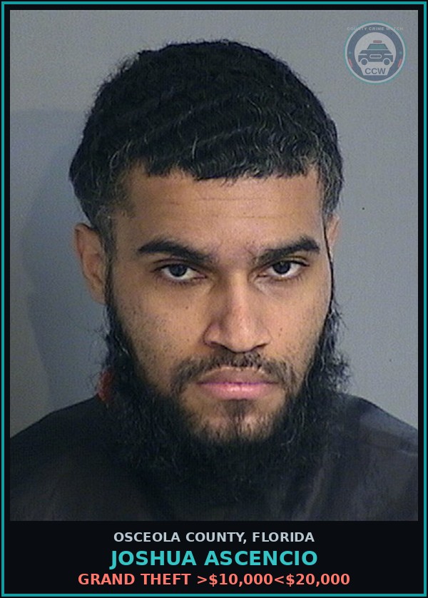 Booking mugshot of JOSHUA ASCENCIO in Osceola County