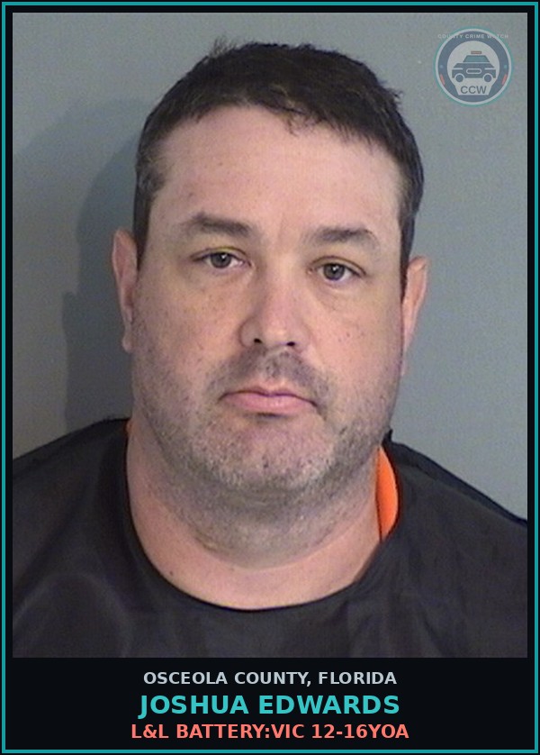 Booking mugshot of JOSHUA EDWARDS in Osceola County