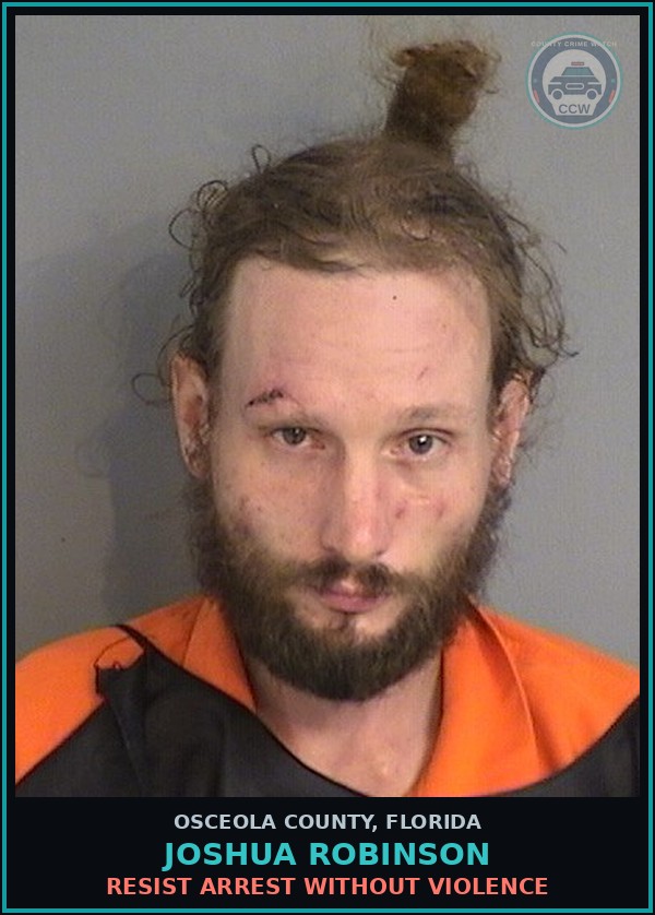 Booking mugshot of JOSHUA ROBINSON in Osceola County