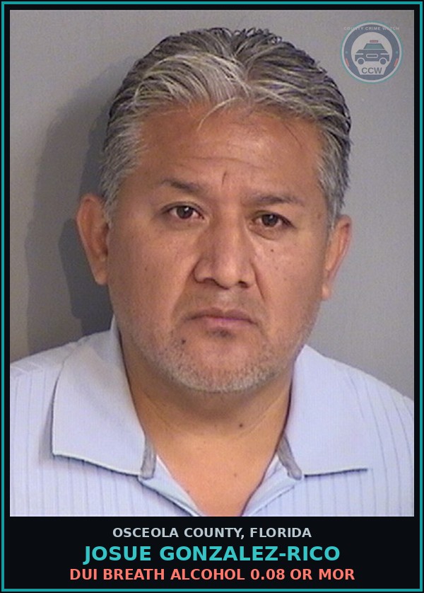 Booking mugshot of JOSUE GONZALEZ-RICO in Osceola County