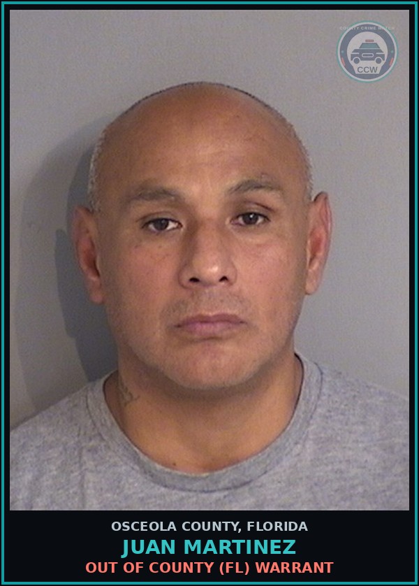 Booking mugshot of JUAN MARTINEZ in Osceola County