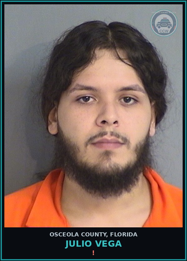 Booking mugshot of JULIO VEGA in Osceola County