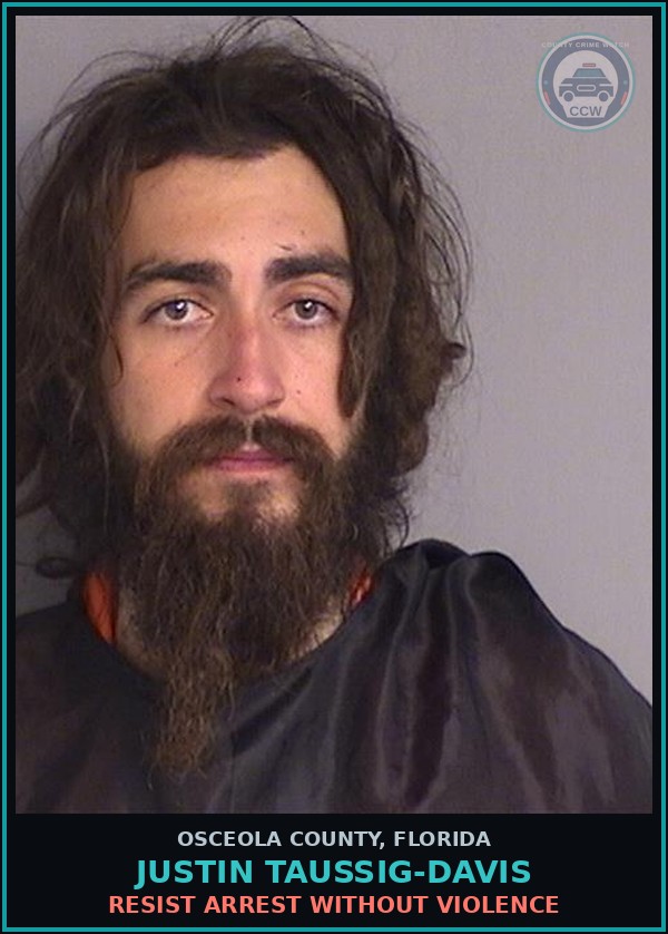 Booking mugshot of JUSTIN TAUSSIG-DAVIS in Osceola County