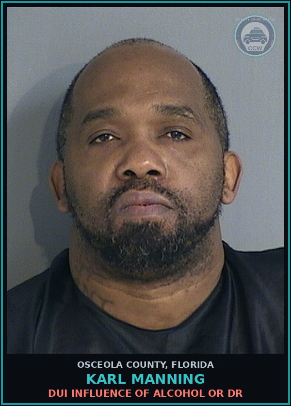 Booking mugshot of KARL MANNING in Osceola County