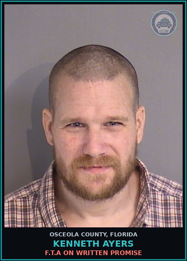 Booking mugshot of KENNETH AYERS in Osceola County