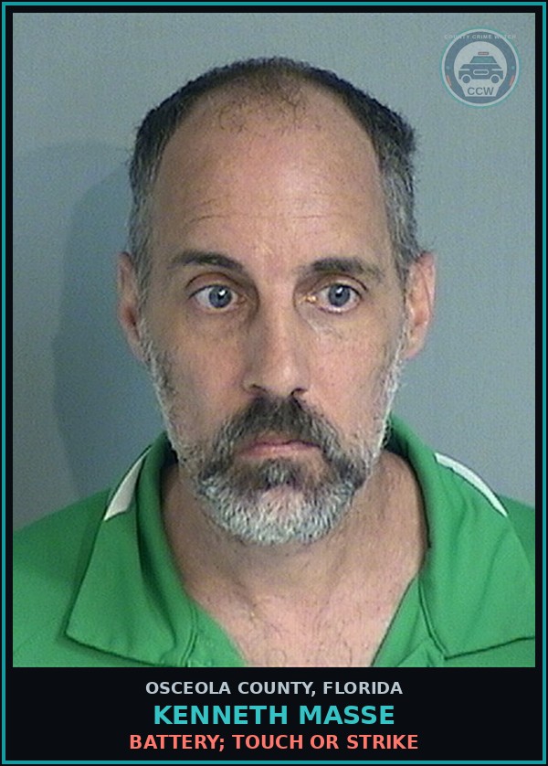Booking mugshot of KENNETH MASSE in Osceola County