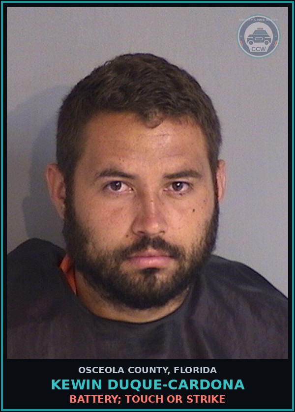 Booking mugshot of KEWIN DUQUE-CARDONA in Osceola County
