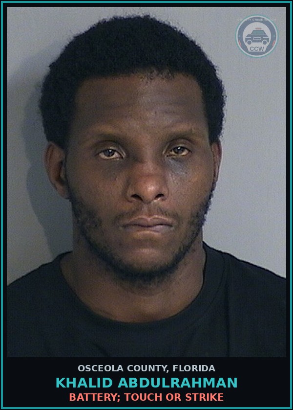 Booking mugshot of KHALID ABDULRAHMAN in Osceola County