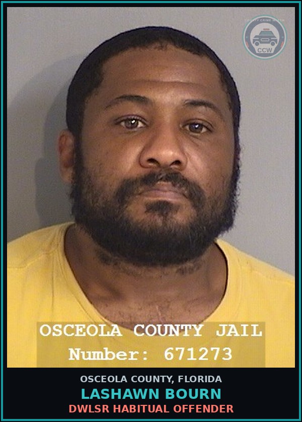 Booking mugshot of LASHAWN BOURN in Osceola County