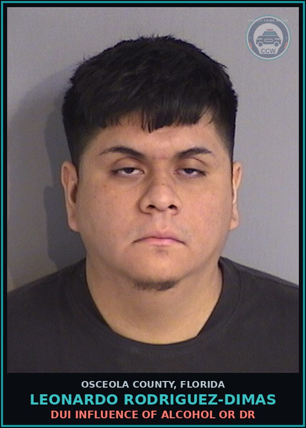 Booking mugshot of LEONARDO RODRIGUEZ-DIMAS in Osceola County