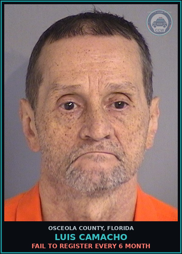 Booking mugshot of LUIS CAMACHO in Osceola County