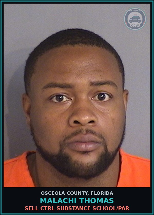 Booking mugshot of MALACHI THOMAS in Osceola County