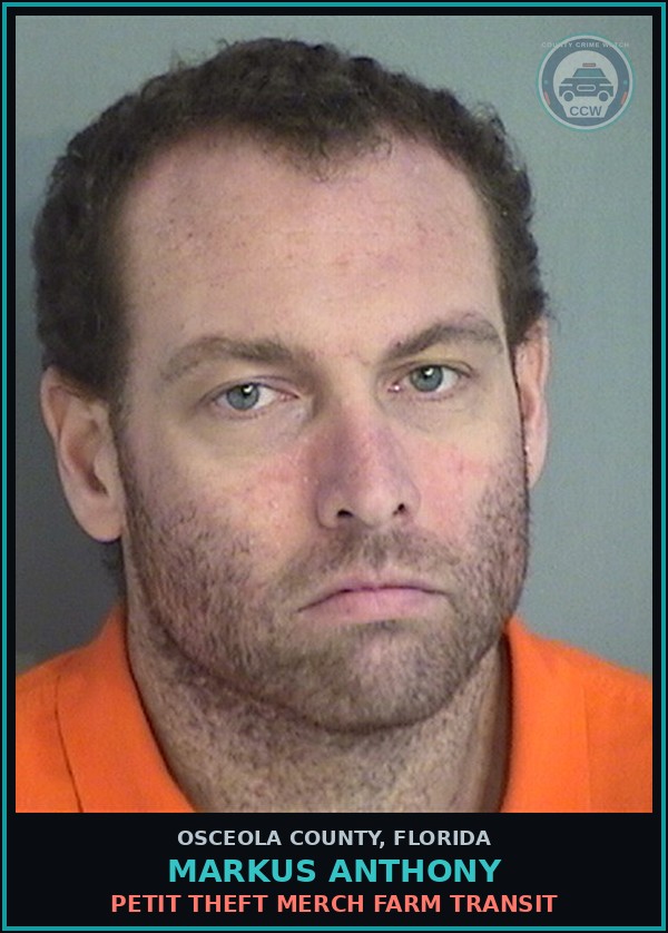 Booking mugshot of MARKUS ANTHONY in Osceola County