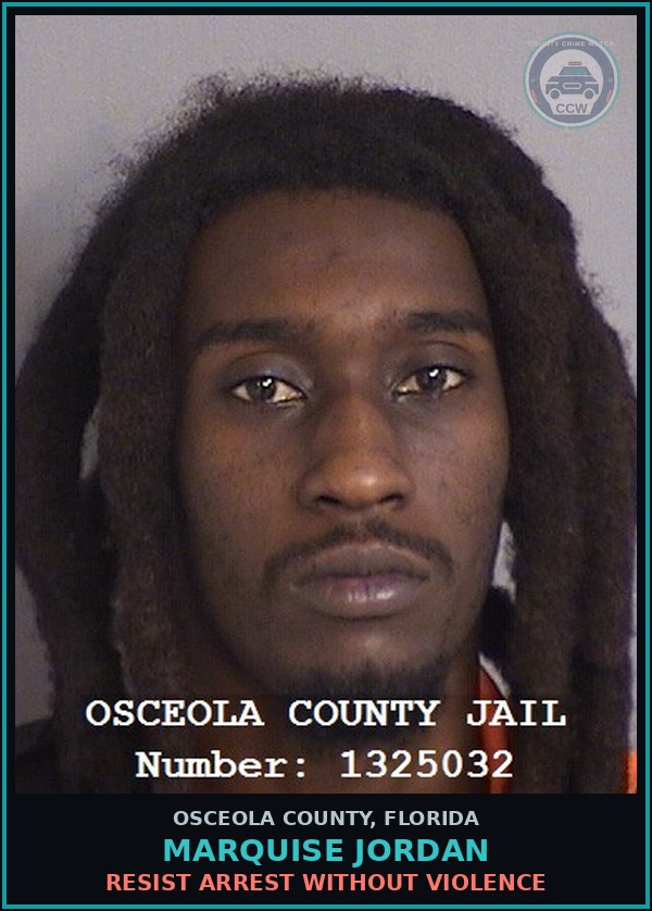 Booking mugshot of MARQUISE JORDAN in Osceola County