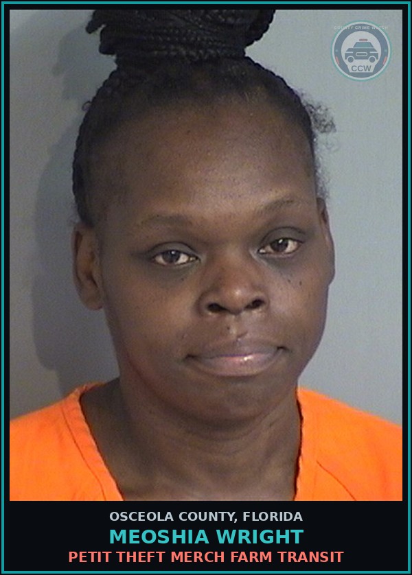 Booking mugshot of MEOSHIA WRIGHT in Osceola County