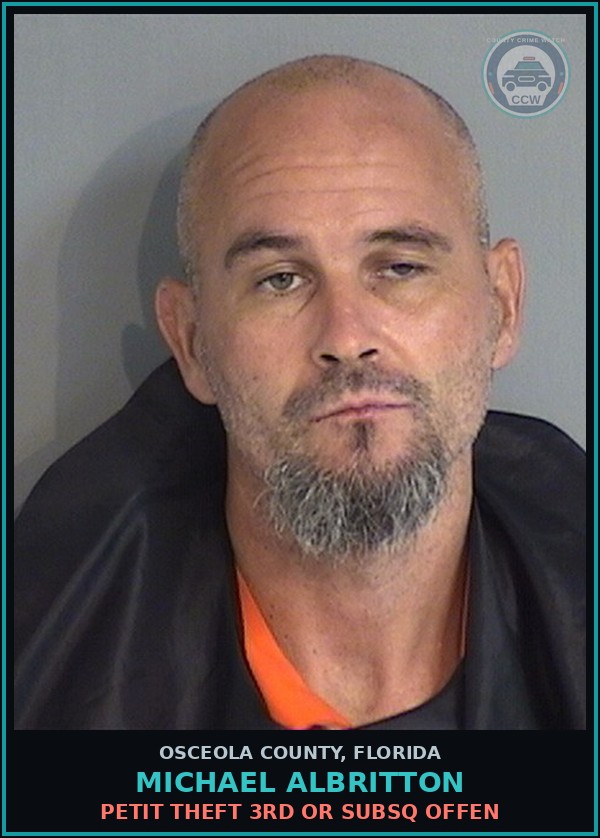 Booking mugshot of MICHAEL ALBRITTON in Osceola County