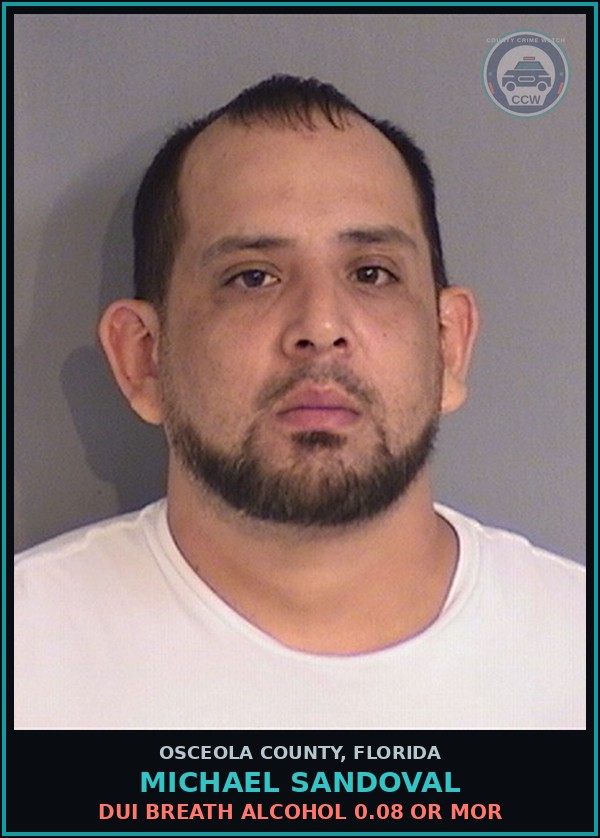 Booking mugshot of MICHAEL SANDOVAL in Osceola County