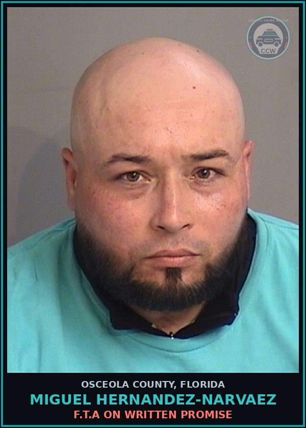 Booking mugshot of MIGUEL HERNANDEZ-NARVAEZ in Osceola County