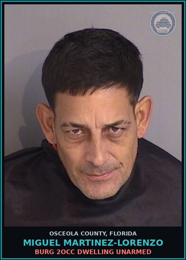 Booking mugshot of MIGUEL MARTINEZ-LORENZO in Osceola County