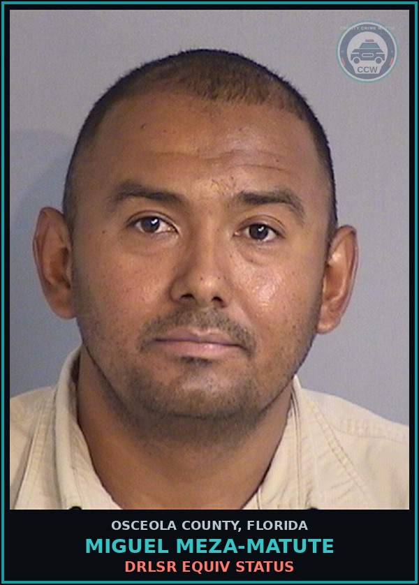 Booking mugshot of MIGUEL MEZA-MATUTE in Osceola County