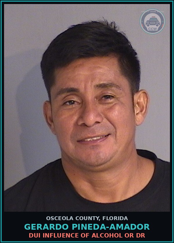 Booking mugshot of GERARDO PINEDA-AMADOR in Osceola County