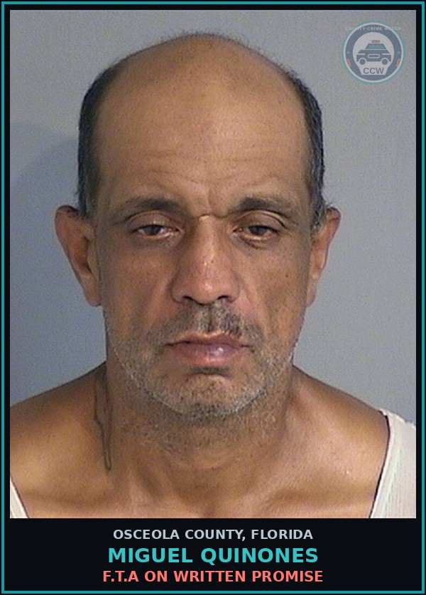 Booking mugshot of MIGUEL QUINONES in Osceola County