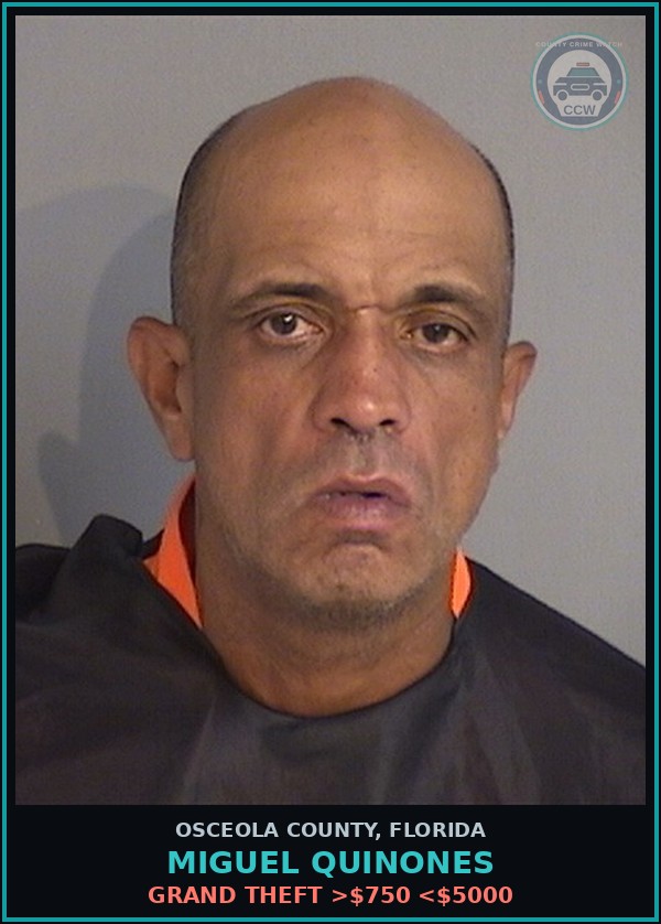 Booking mugshot of MIGUEL QUINONES in Osceola County