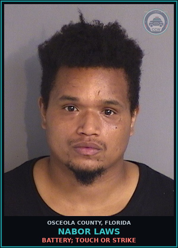 Booking mugshot of NABOR LAWS in Osceola County