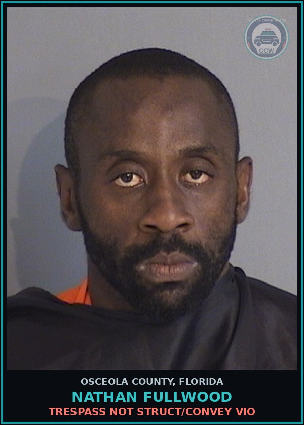 Booking mugshot of NATHAN FULLWOOD in Osceola County