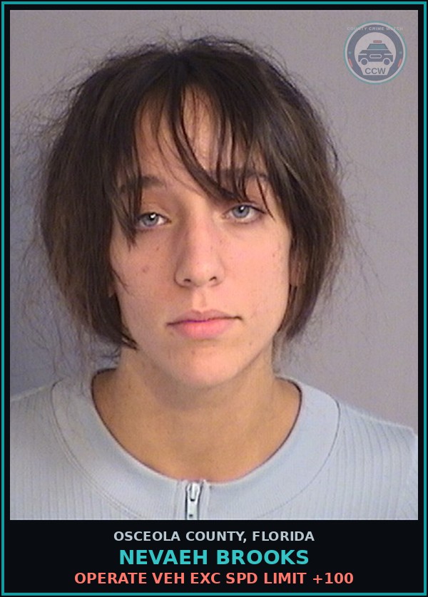 Booking mugshot of NEVAEH BROOKS in Osceola County