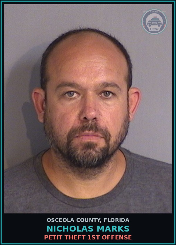 Booking mugshot of NICHOLAS MARKS in Osceola County