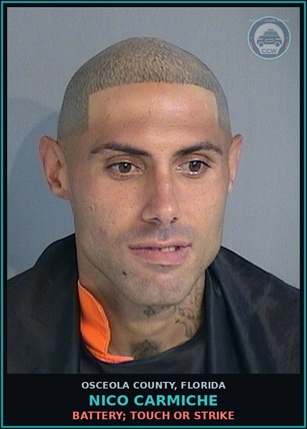 Booking mugshot of NICO CARMICHE in Osceola County