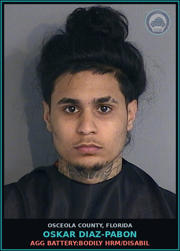 Booking mugshot of OSKAR DIAZ-PABON in Osceola County