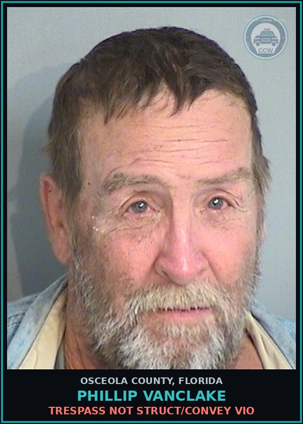 Booking mugshot of PHILLIP VANCLAKE in Osceola County