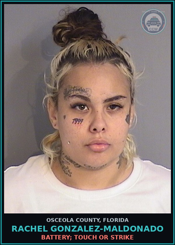 Booking mugshot of RACHEL GONZALEZ-MALDONADO in Osceola County