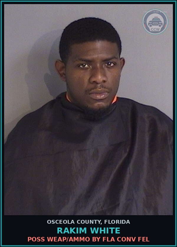 Booking mugshot of RAKIM WHITE in Osceola County