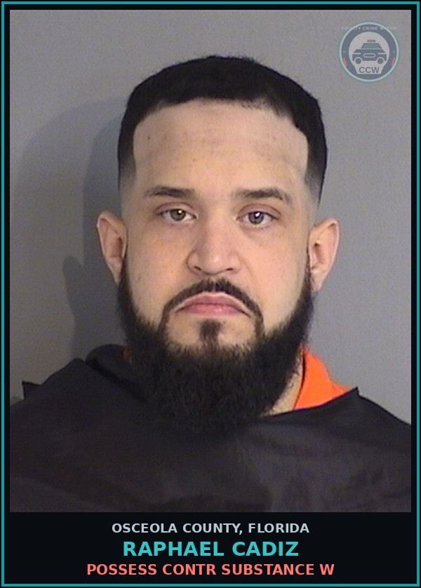 Booking mugshot of RAPHAEL CADIZ in Osceola County