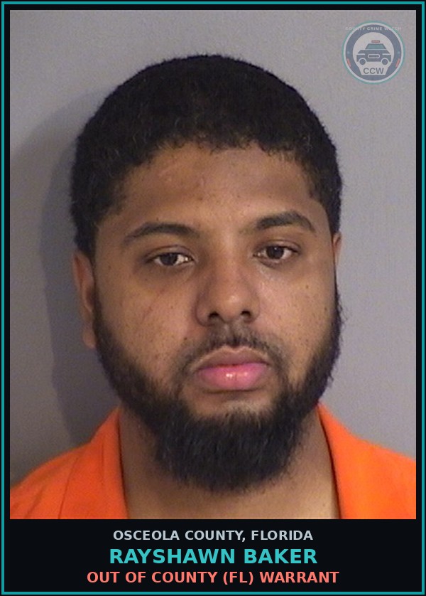 Booking mugshot of RAYSHAWN BAKER in Osceola County