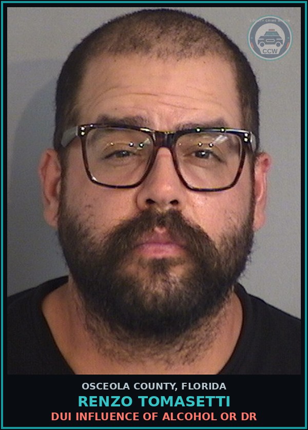 Booking mugshot of RENZO TOMASETTI in Osceola County