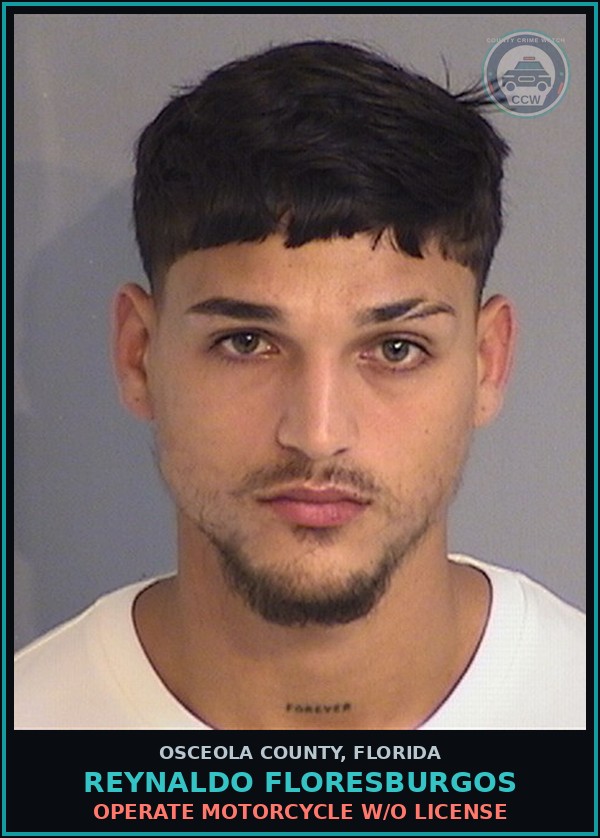 Booking mugshot of REYNALDO FLORESBURGOS in Osceola County