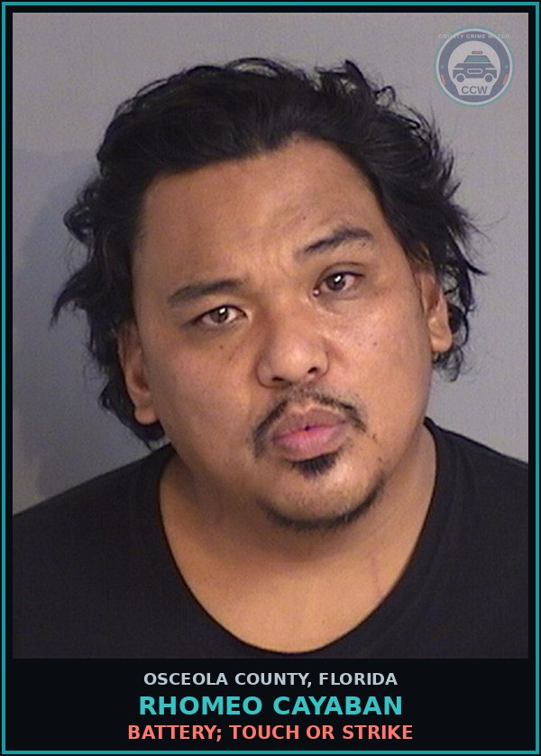 Booking mugshot of RHOMEO CAYABAN in Osceola County