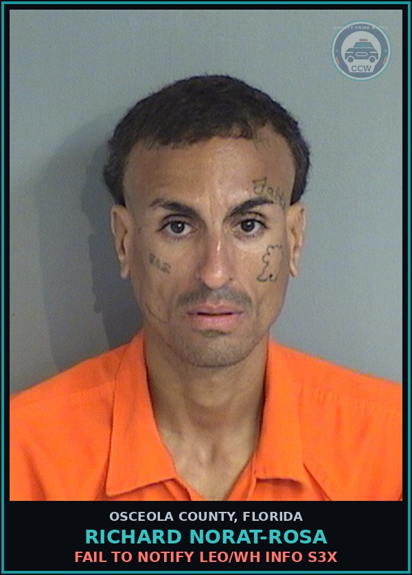 Booking mugshot of RICHARD NORAT-ROSA in Osceola County