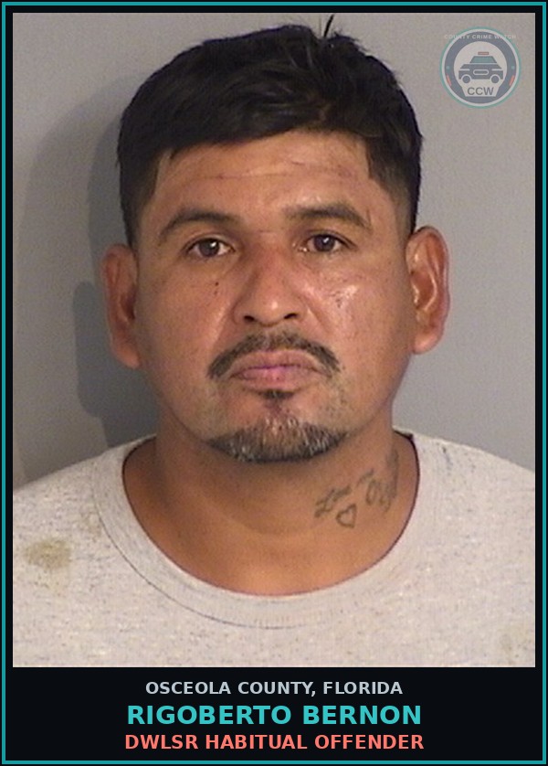 Booking mugshot of RIGOBERTO BERNON in Osceola County