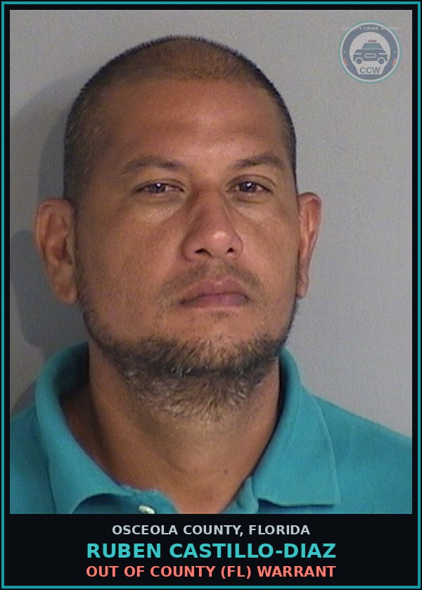 Booking mugshot of RUBEN CASTILLO-DIAZ in Osceola County