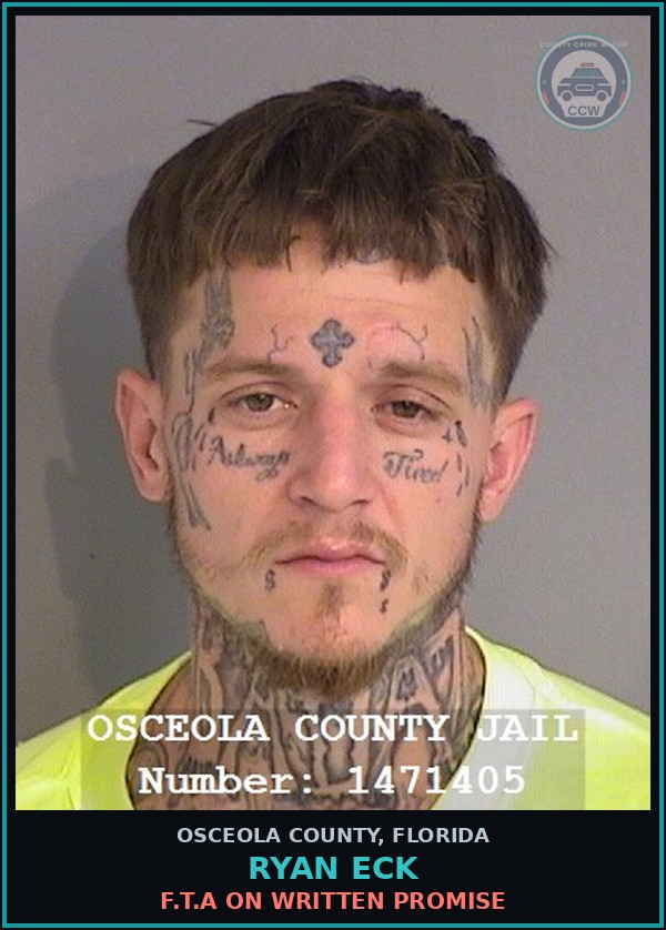 Booking mugshot of RYAN ECK in Osceola County