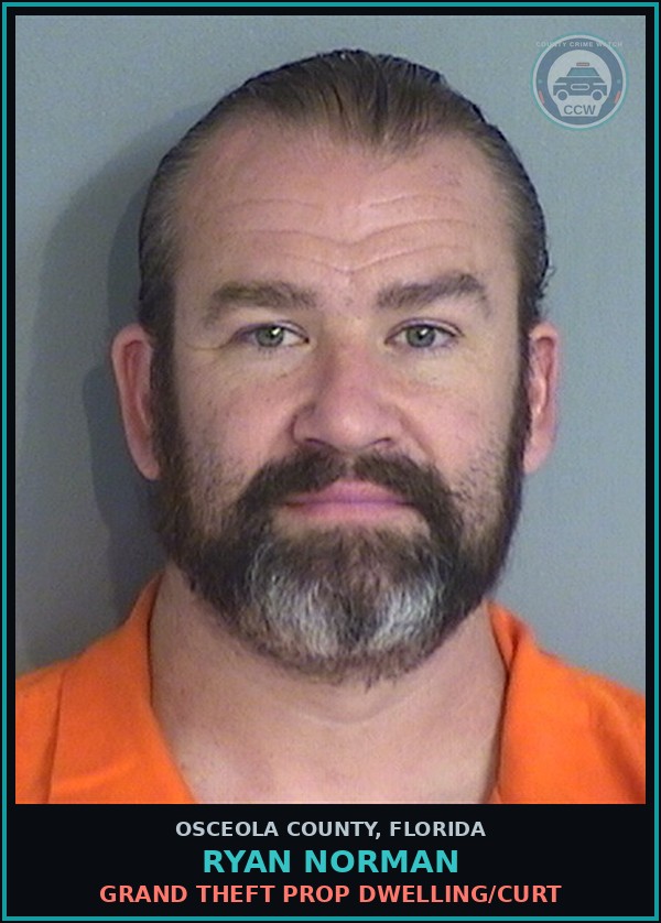 Booking mugshot of RYAN NORMAN in Osceola County