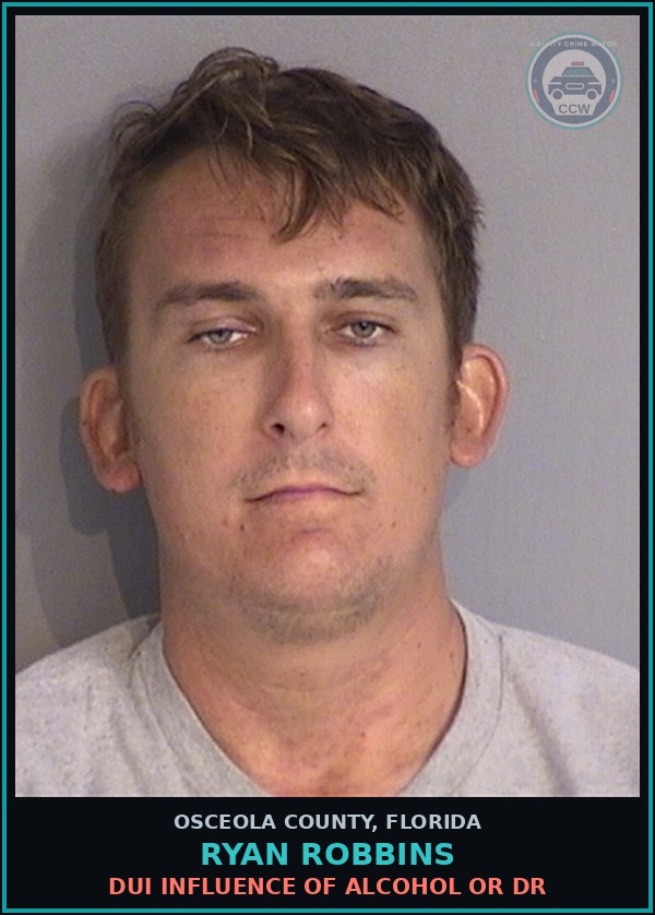 Booking mugshot of RYAN ROBBINS in Osceola County
