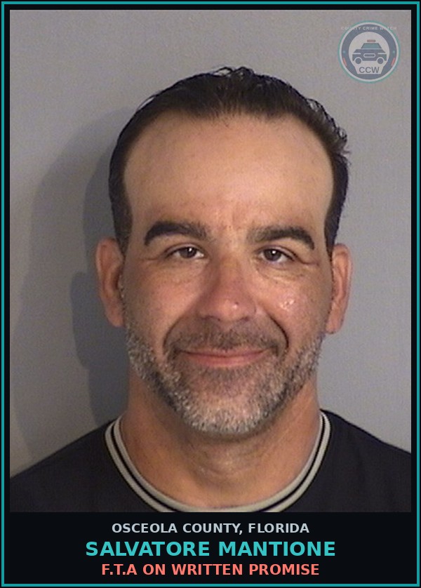 Booking mugshot of SALVATORE MANTIONE in Osceola County